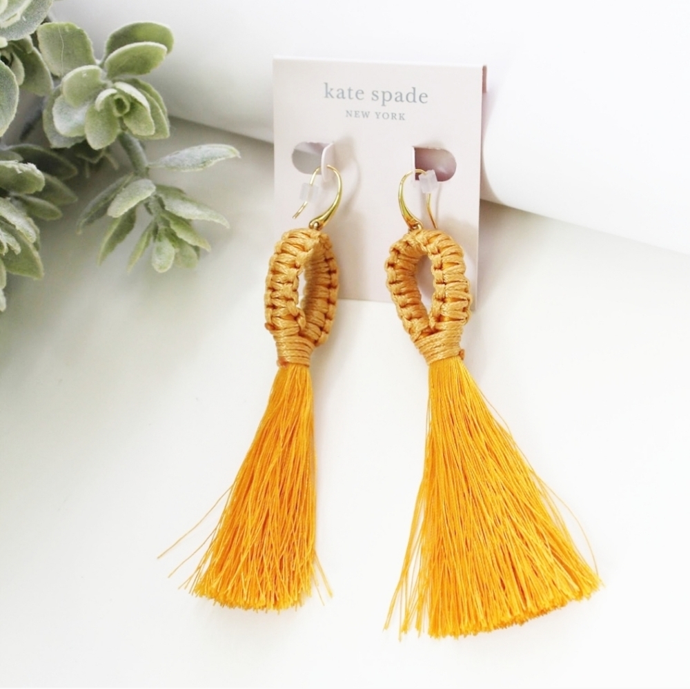 NWT Kate Spade Treasure Trove Tassel Yellow Earrings